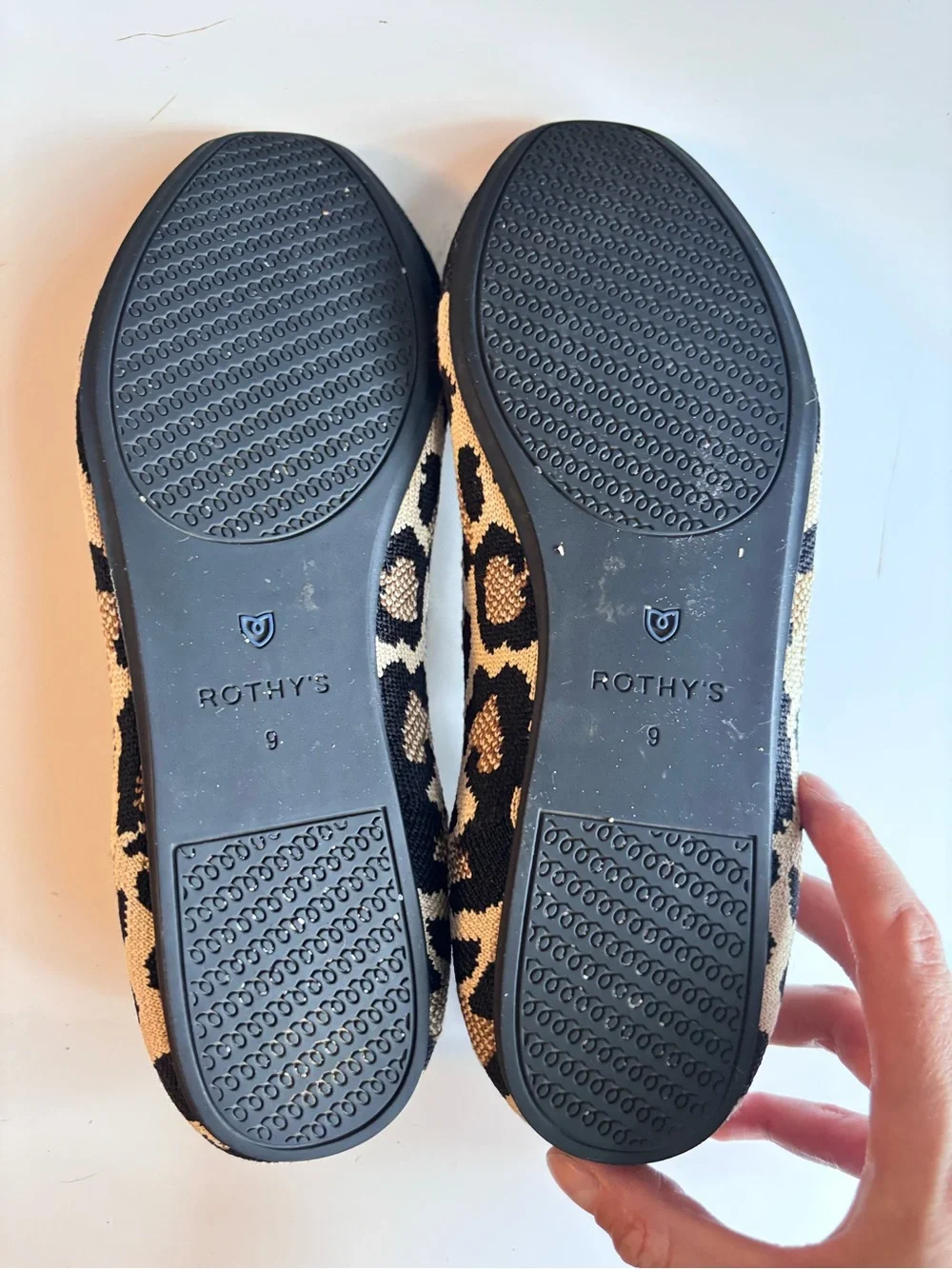 Rothy's Leopard Print Ballet Flats - Black & Tan
